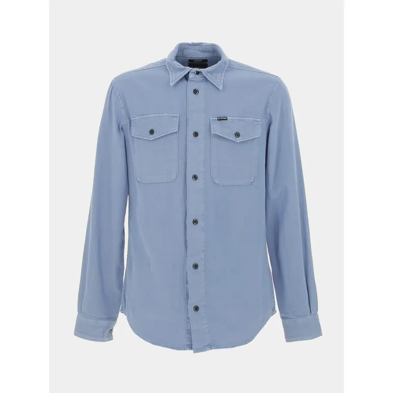 Chemise en lin manches courtes bleu marine homme - Blend | wimod