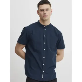 Chemise en lin manches courtes bleu marine homme - Blend | wimod