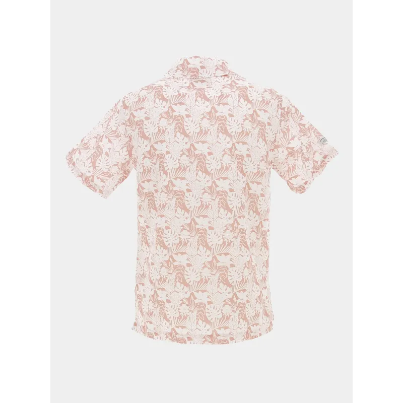 Chemise en lin pank rose blanc homme - Deeluxe | wimod