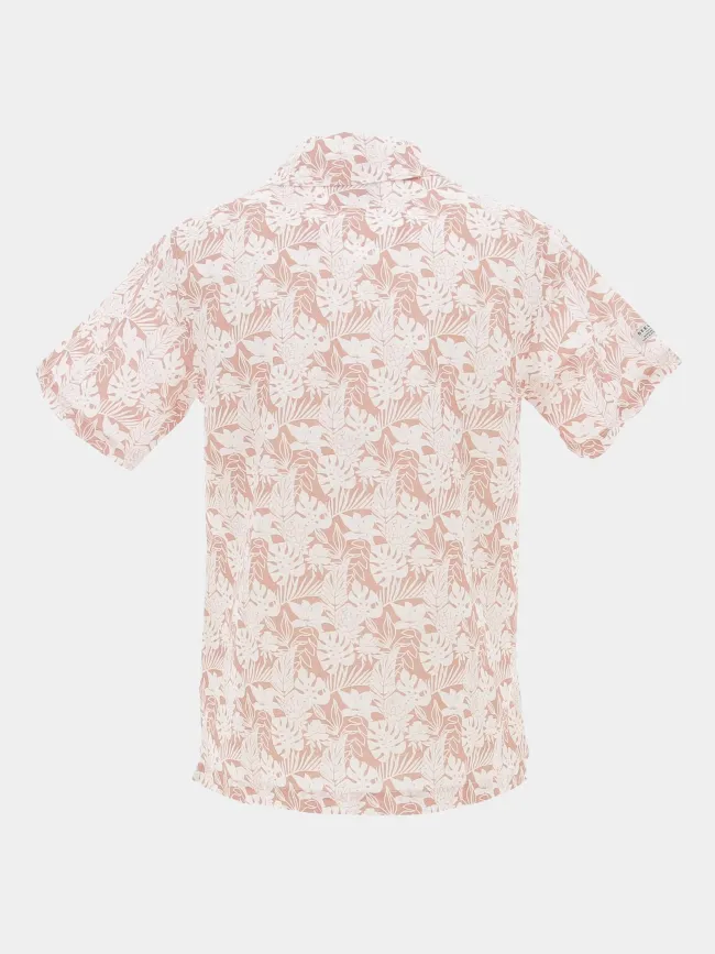 Chemise en lin pank rose blanc homme - Deeluxe | wimod