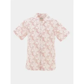 Chemise en lin pank rose blanc homme - Deeluxe | wimod