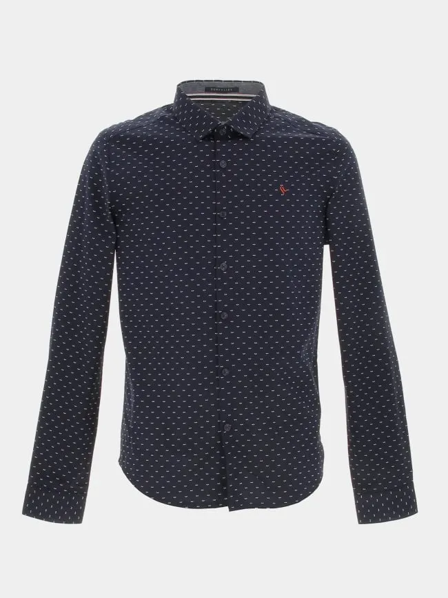 Chemise manches longues logo brodé bleu homme - Sunvalley | wimod