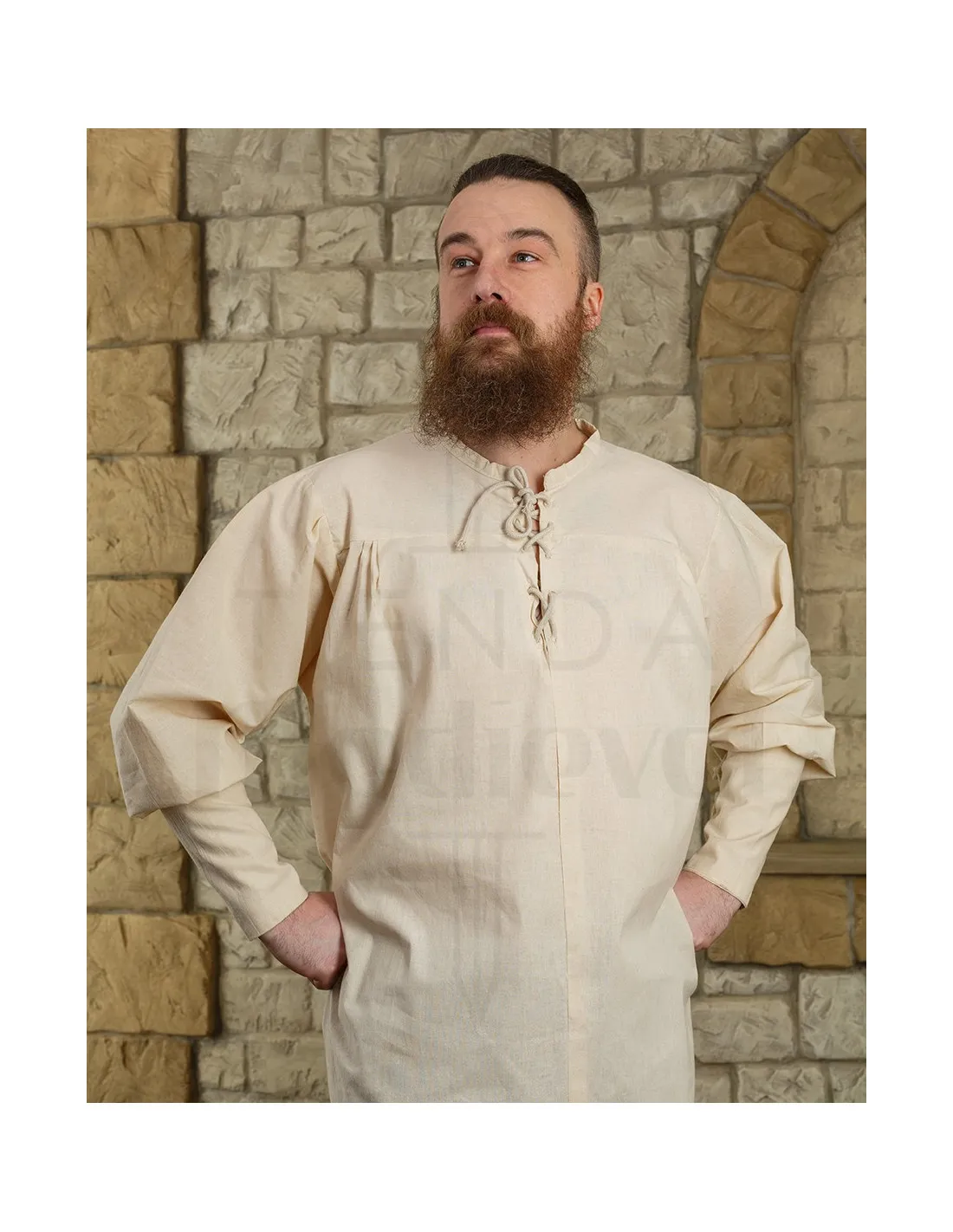 Chemise médiévale en coton Simon, crème ⚔️ Tienda-Medieval - ⚔️ Boutique-Epees