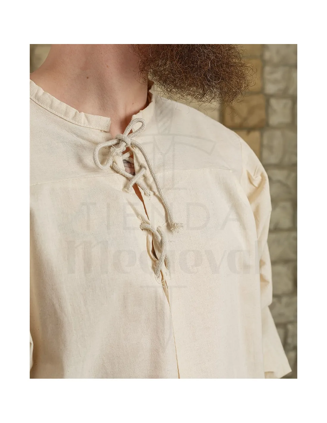 Chemise médiévale en coton Simon, crème ⚔️ Tienda-Medieval - ⚔️ Boutique-Epees