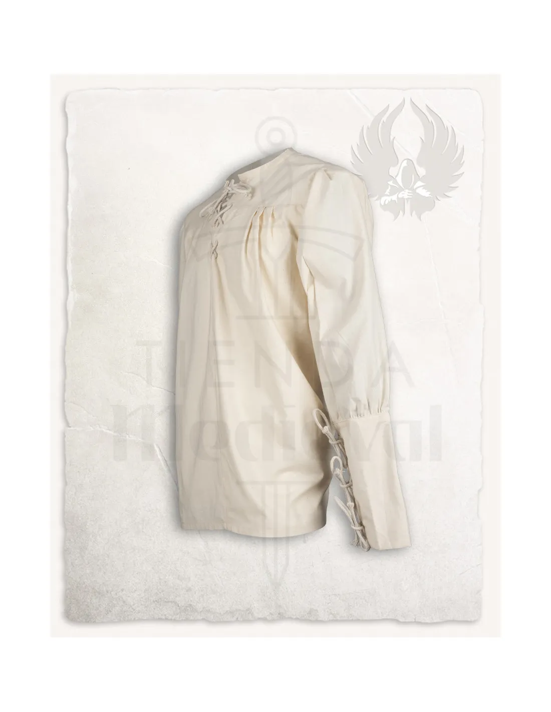 Chemise médiévale en coton Simon, crème ⚔️ Tienda-Medieval - ⚔️ Boutique-Epees