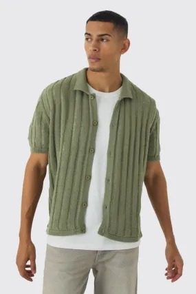 Chemise oversize ouverte en maille à découpes