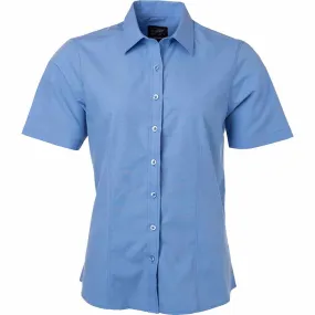 chemise popeline manches courtes - JN679 - femme - bleu aqua 