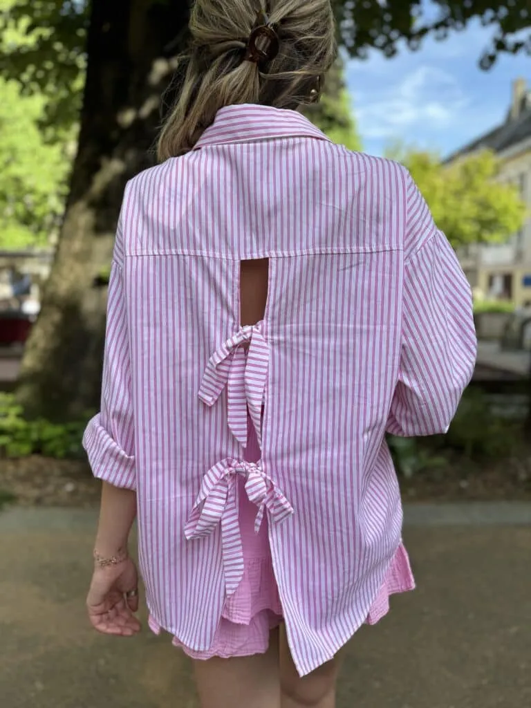 Chemise rose noeuds dos | Concept Store En Ligne | Jade & Lisa