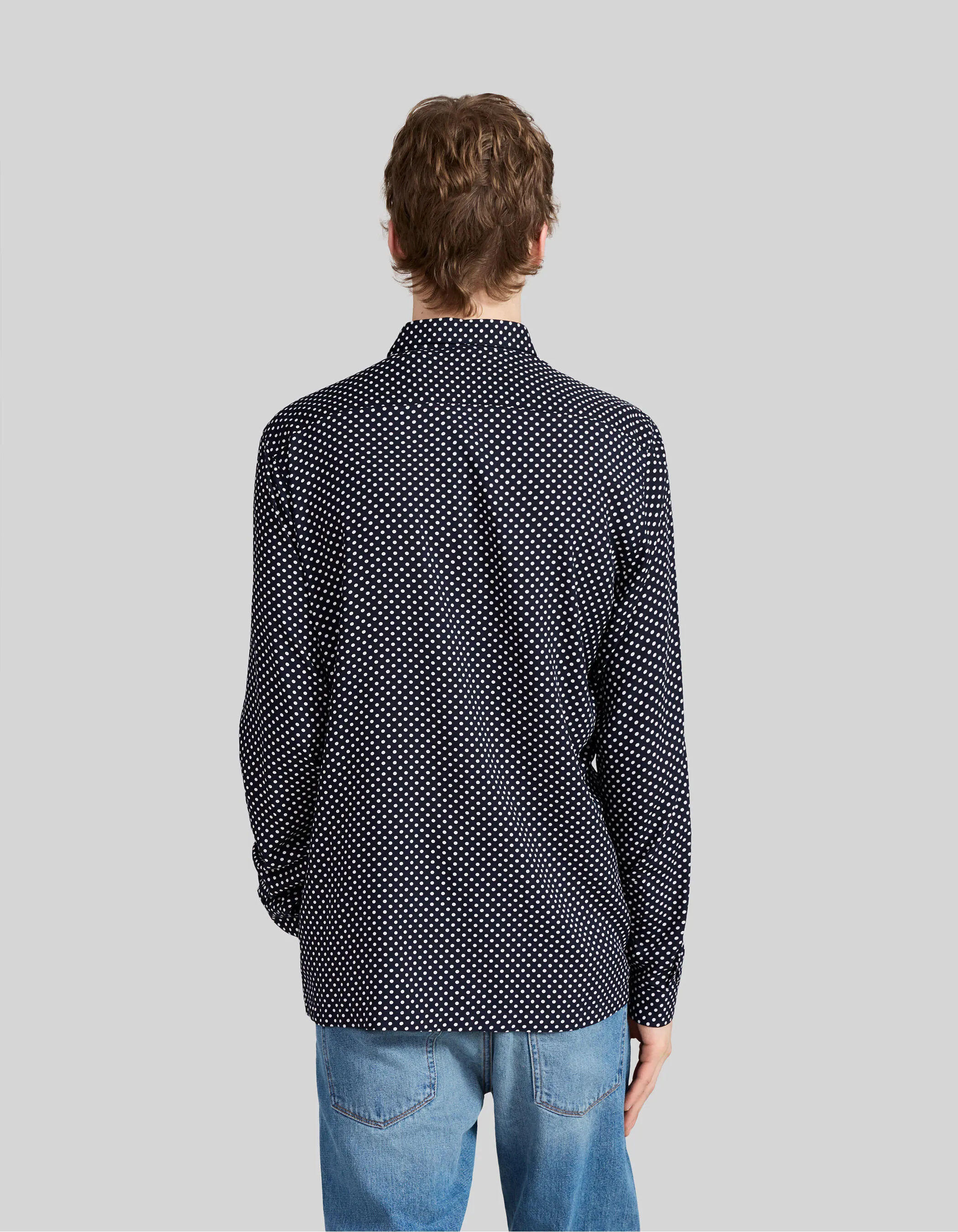 Chemise SLIM marine LENZING™ ECOVERO™ motif pois Homme