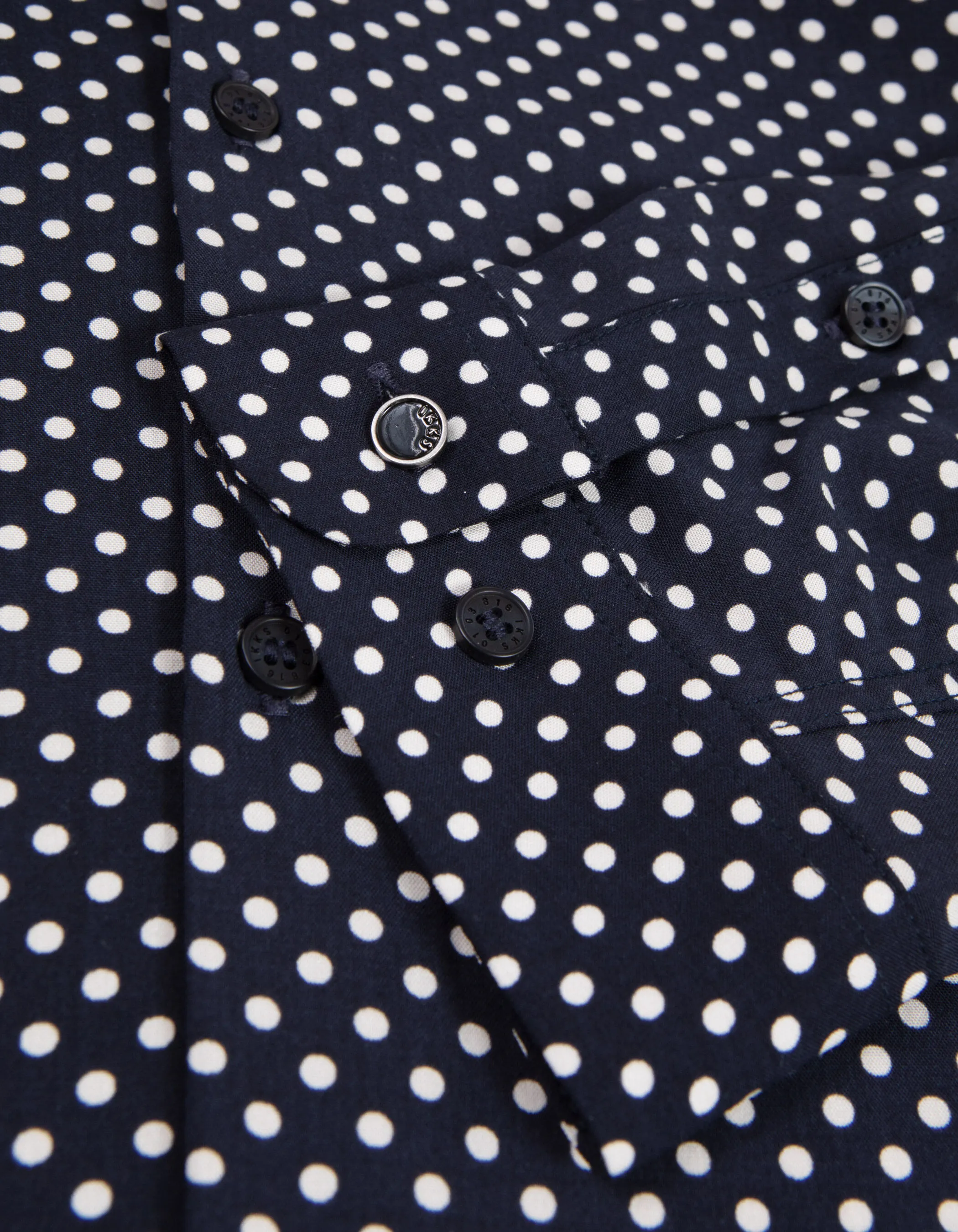 Chemise SLIM marine LENZING™ ECOVERO™ motif pois Homme