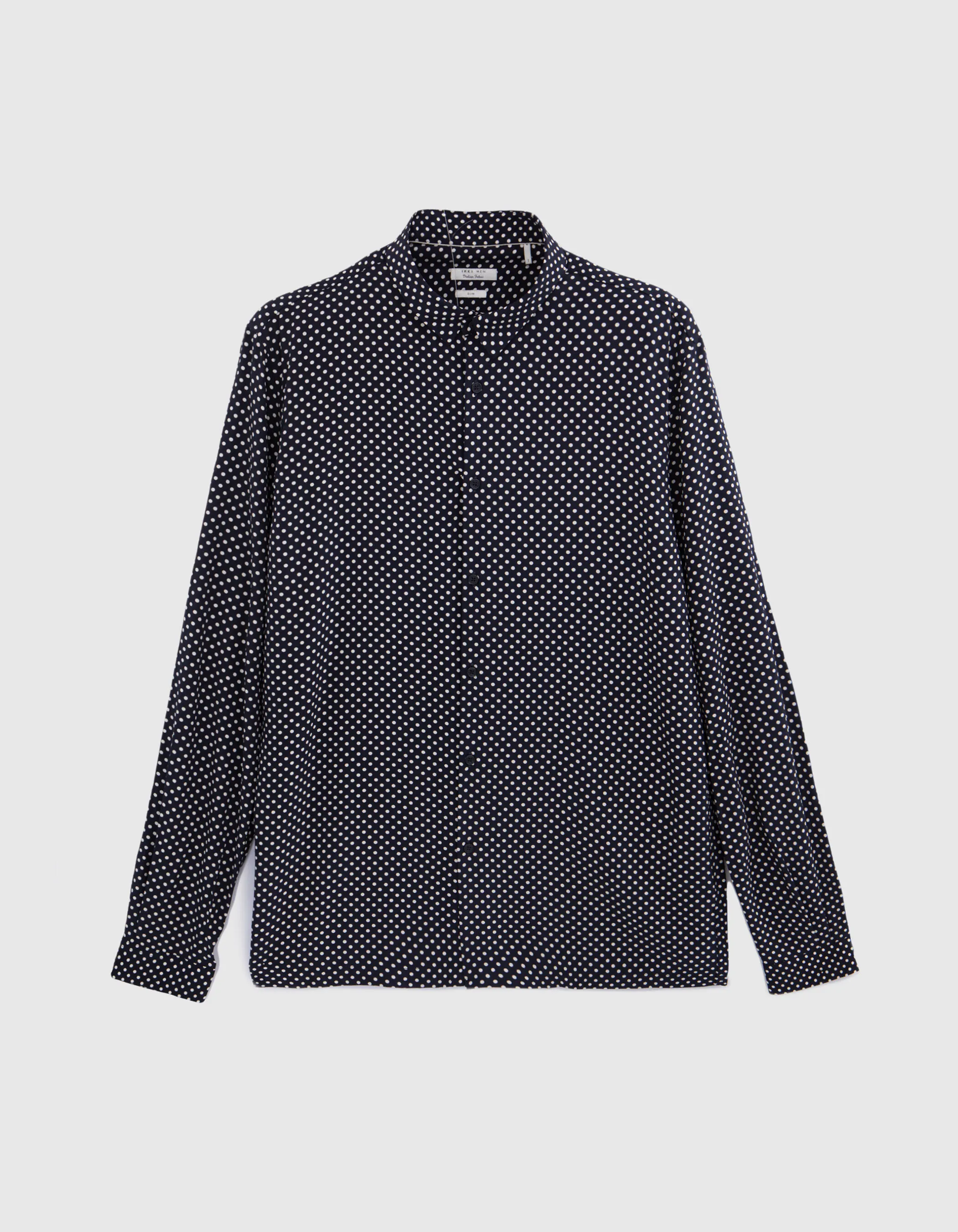 Chemise SLIM marine LENZING™ ECOVERO™ motif pois Homme