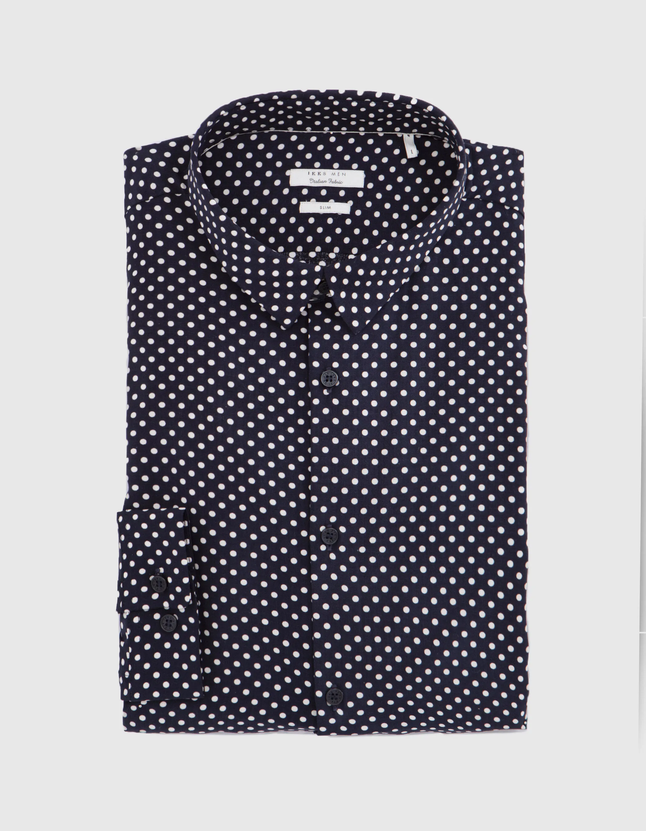 Chemise SLIM marine LENZING™ ECOVERO™ motif pois Homme