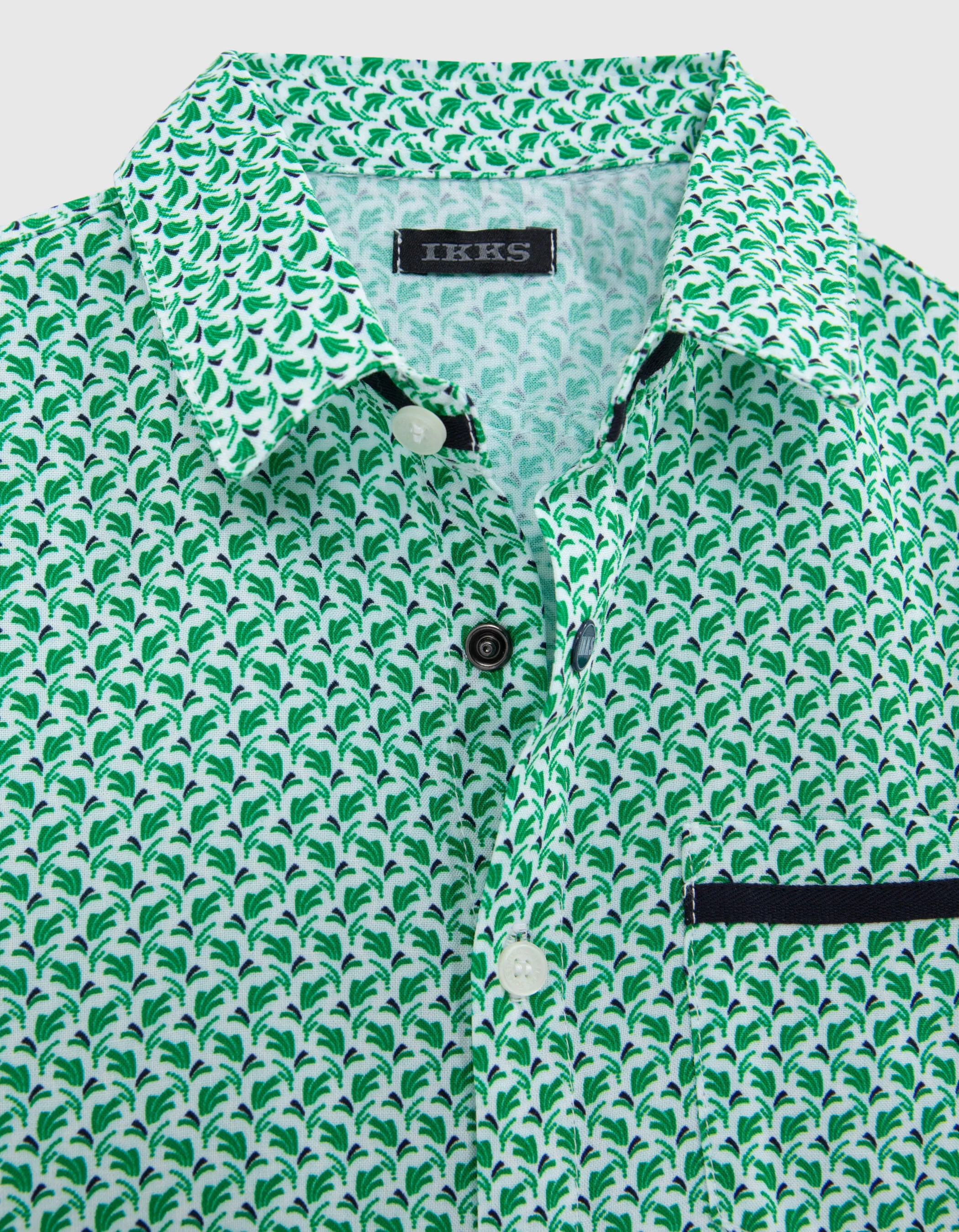 Chemise verte LENZING™ ECOVERO™ palmiers graphiques garçon