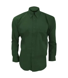 Chemise à manches longues homme vert bouteille Kustom Kit