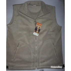 DESTOCKAGE : Gilet polaire PARKS ACTI-FLEECE beige  Fabrication Europe ( chasse pêche randonnée etc