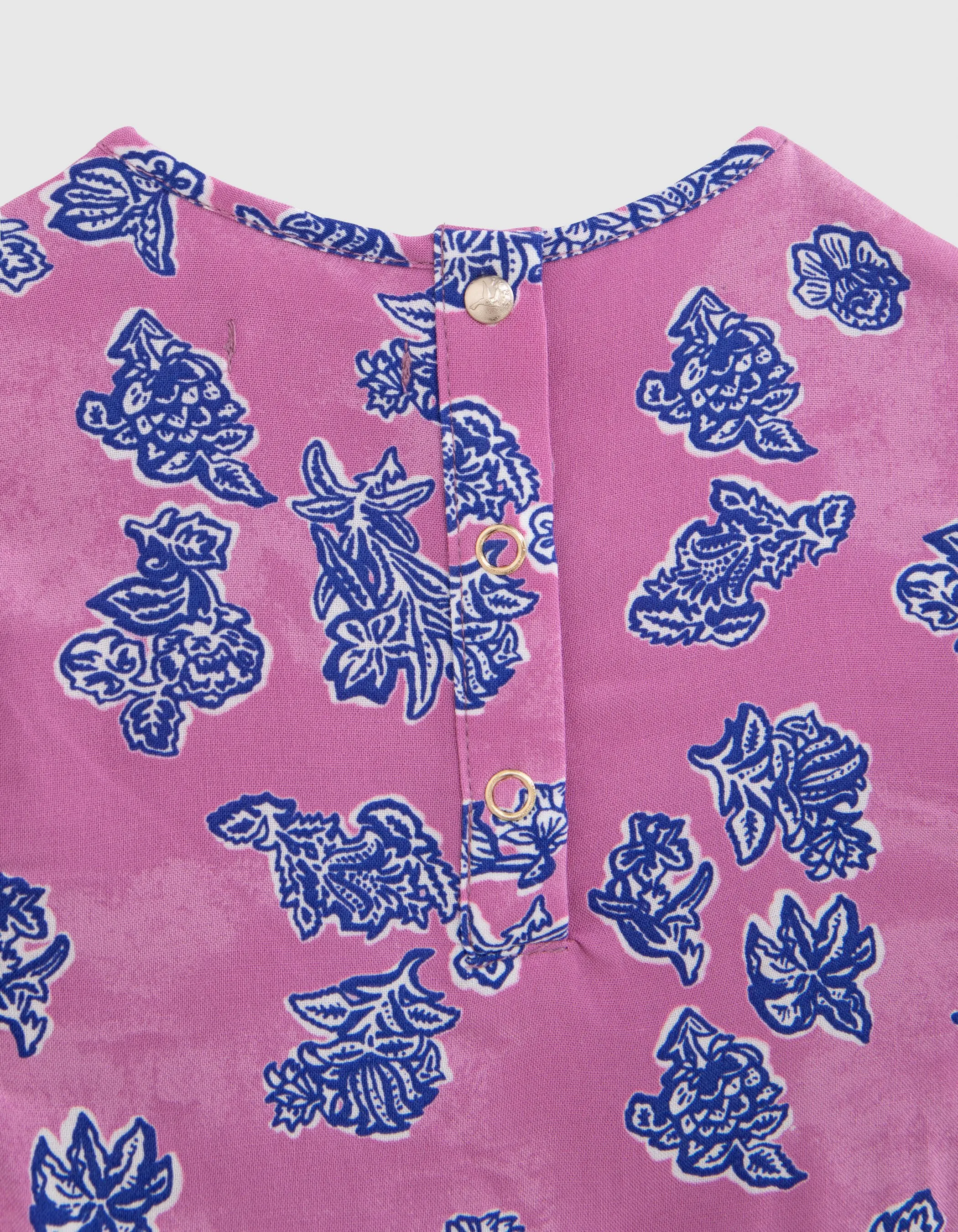 Ensemble top mauve et pantalon marine bébé fille