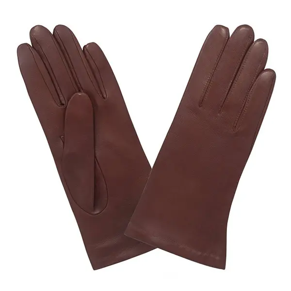 Gants Prestige Classique Soie T7.5 Cuir d'Agneau Brique | Glove Story