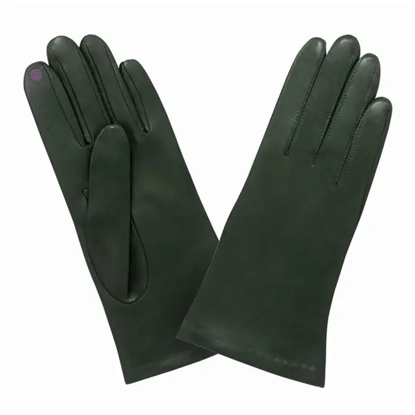 Gants Prestige Classique Soie T7.5 Cuir d'Agneau Vert Pine | Glove Story