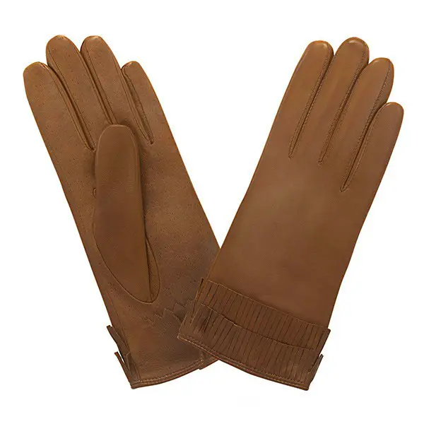 Gants Standard Franges T7 Cuir d'Agneau Camel | Glove Story