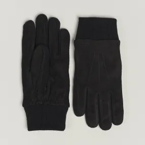 Geoffery Suede Wool Tricot Glove Black