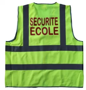 Gilet de sécurité - jaune fluo - marquage au dos SECURITE ECOLE 