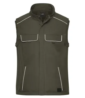 Gilet de travail bodywarmer softshell - JN883 - vert olive