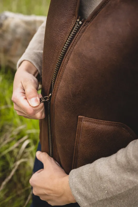 Gilet en peau lainée pour Femme - Fabrication artisanale française