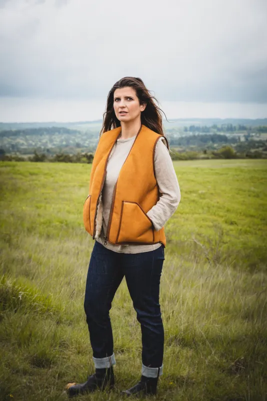 Gilet en peau lainée pour Femme - Fabrication artisanale française