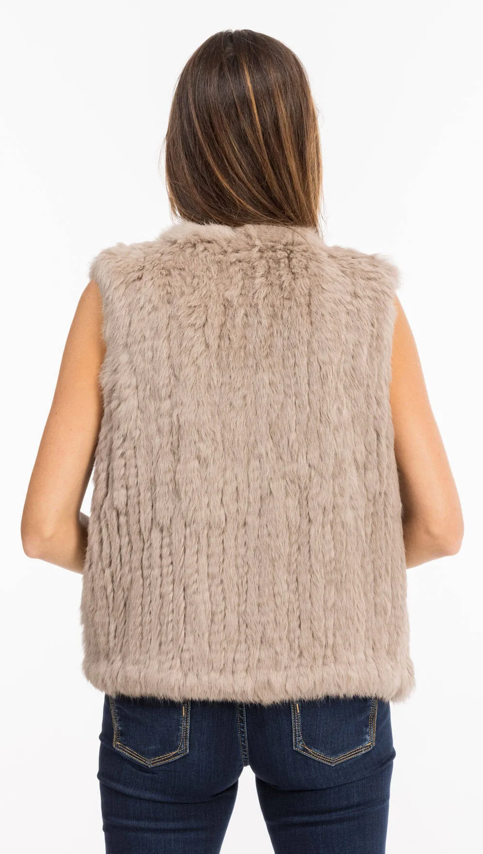 Gilet lapin femme sans manches beige fonce Oakwood