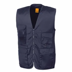 Gilet safari multipoches sans manches - R045X - bleu - reporter 