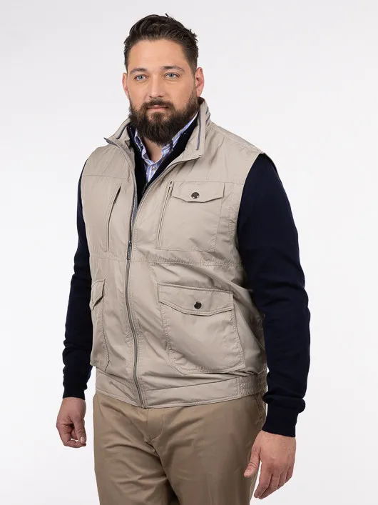 Gilet Sans Manches Bugatti Grande Taille beige homme grande taille - Capelstore