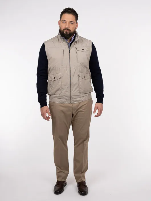 Gilet Sans Manches Bugatti Grande Taille beige homme grande taille - Capelstore