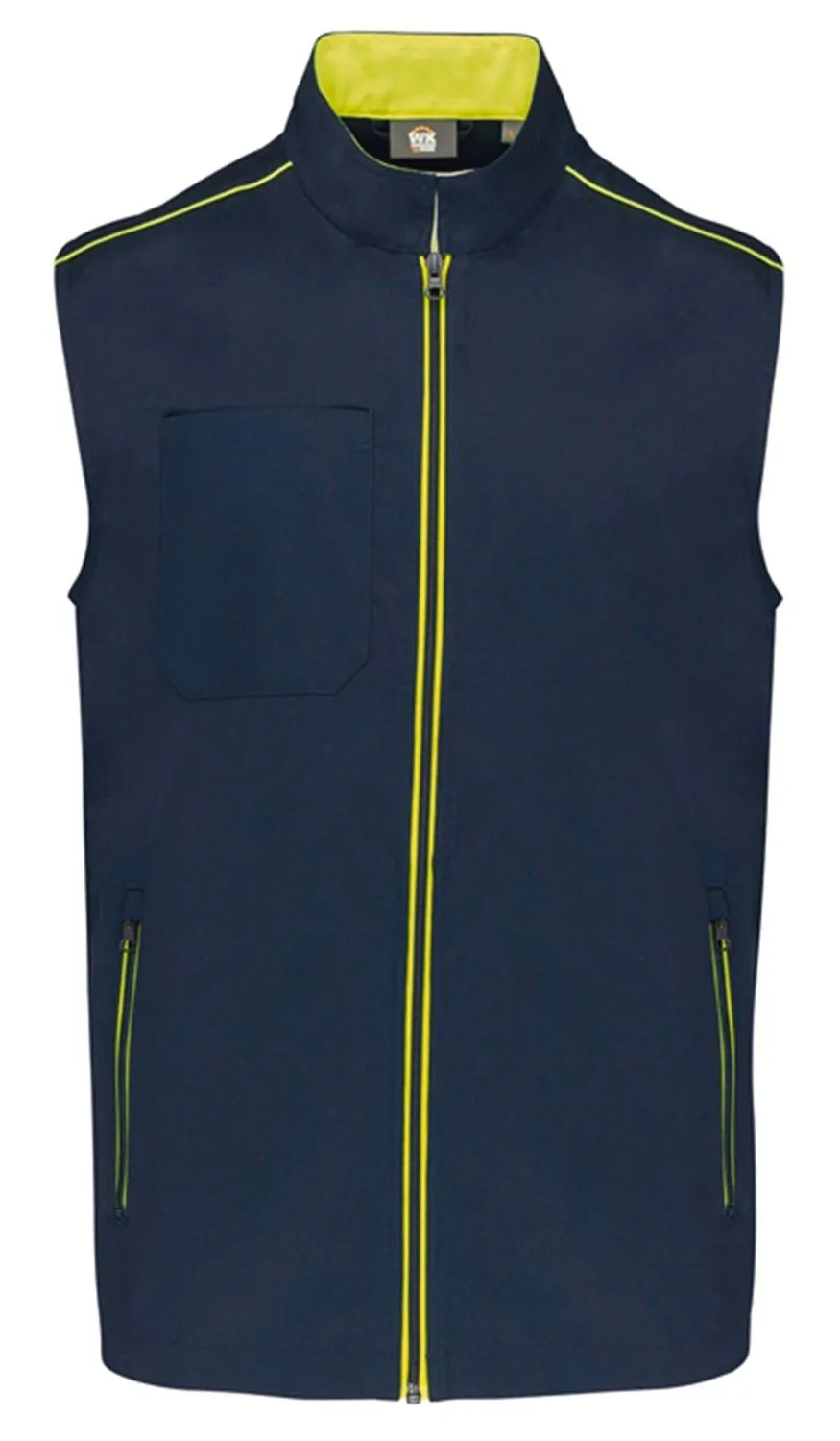 Gilet sans manches DayToDay - Homme - WK6148 - bleu marine et jaune fluo 