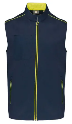 Gilet sans manches DayToDay - Homme - WK6148 - bleu marine et jaune fluo 