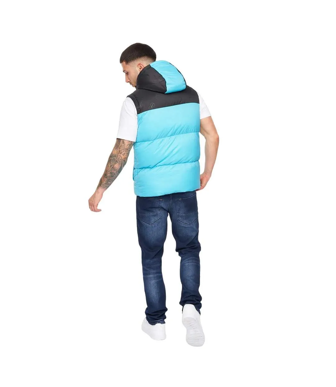 Gilet à capuche chemerley pour hommes turquoise/noir Crosshatch