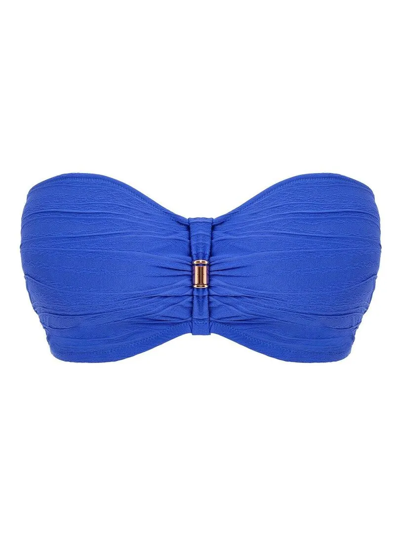 Haut de maillot de bain bandeau Beach waves - Bleu