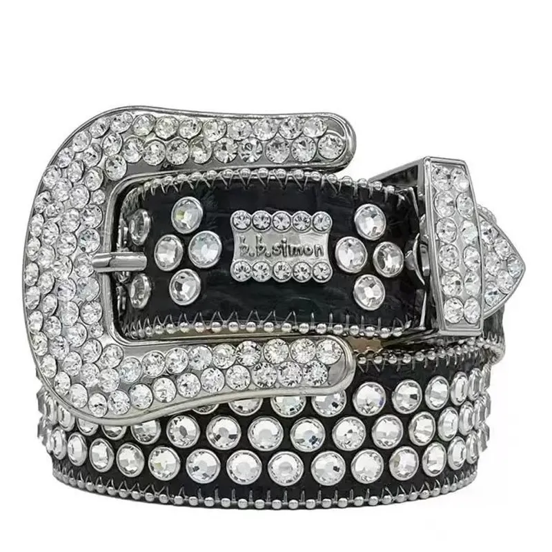 Hommes Femmes Bb Simon Ceinture De Luxe Designer Ceinture Rétro Aiguille Boucle Ceintures 20 Couleur Cristal Diamant Du 14,86 € 