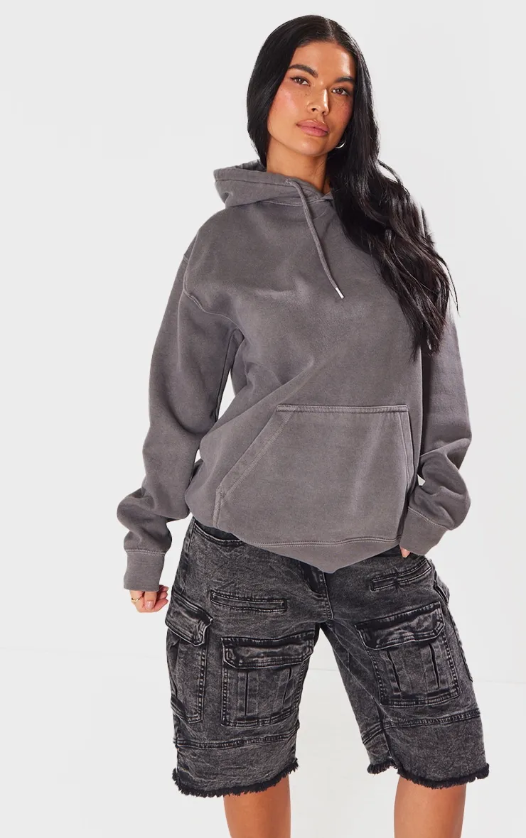 Hoodie gris anthracite à slogan Los Angeles