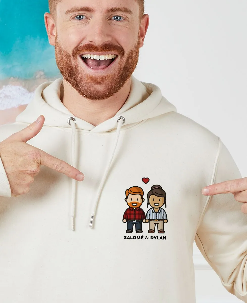 Hoodie homme Couple figurine personnalisé