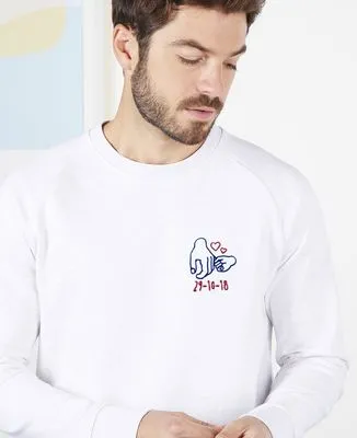 Hoodie homme Date de naissance brodé personnalisée