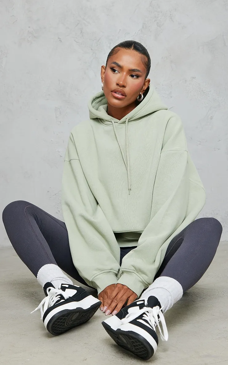 Hoodie oversize en sweat sauge