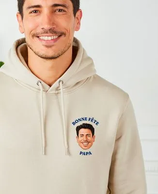 Hoodie zippé homme Caricature fête des pères personnalisé