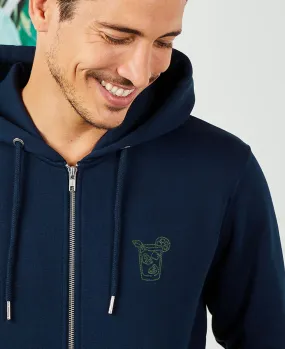 Hoodie zippé homme Cocktail mojito (brodé)