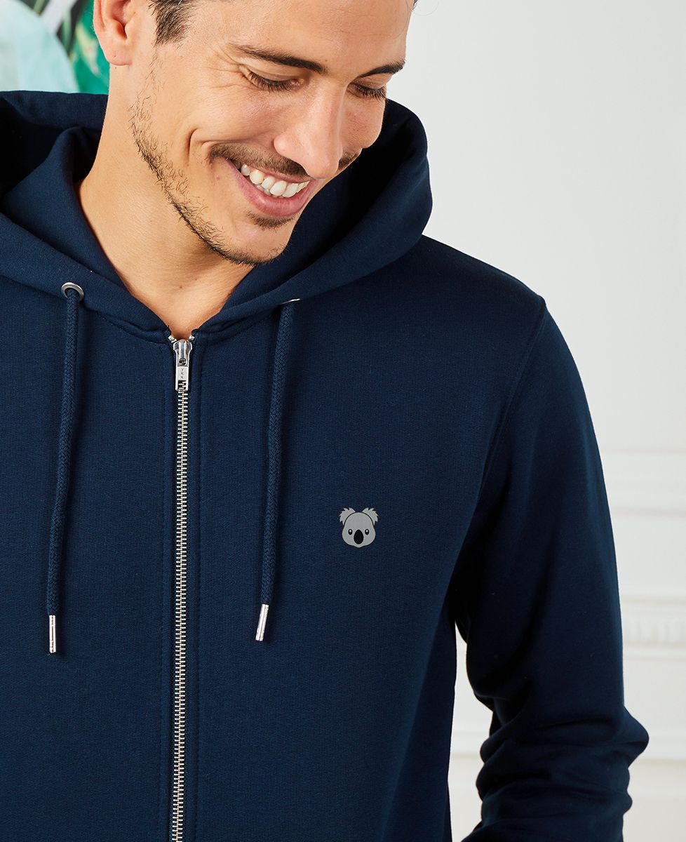 Hoodie zippé homme Koala (brodé)