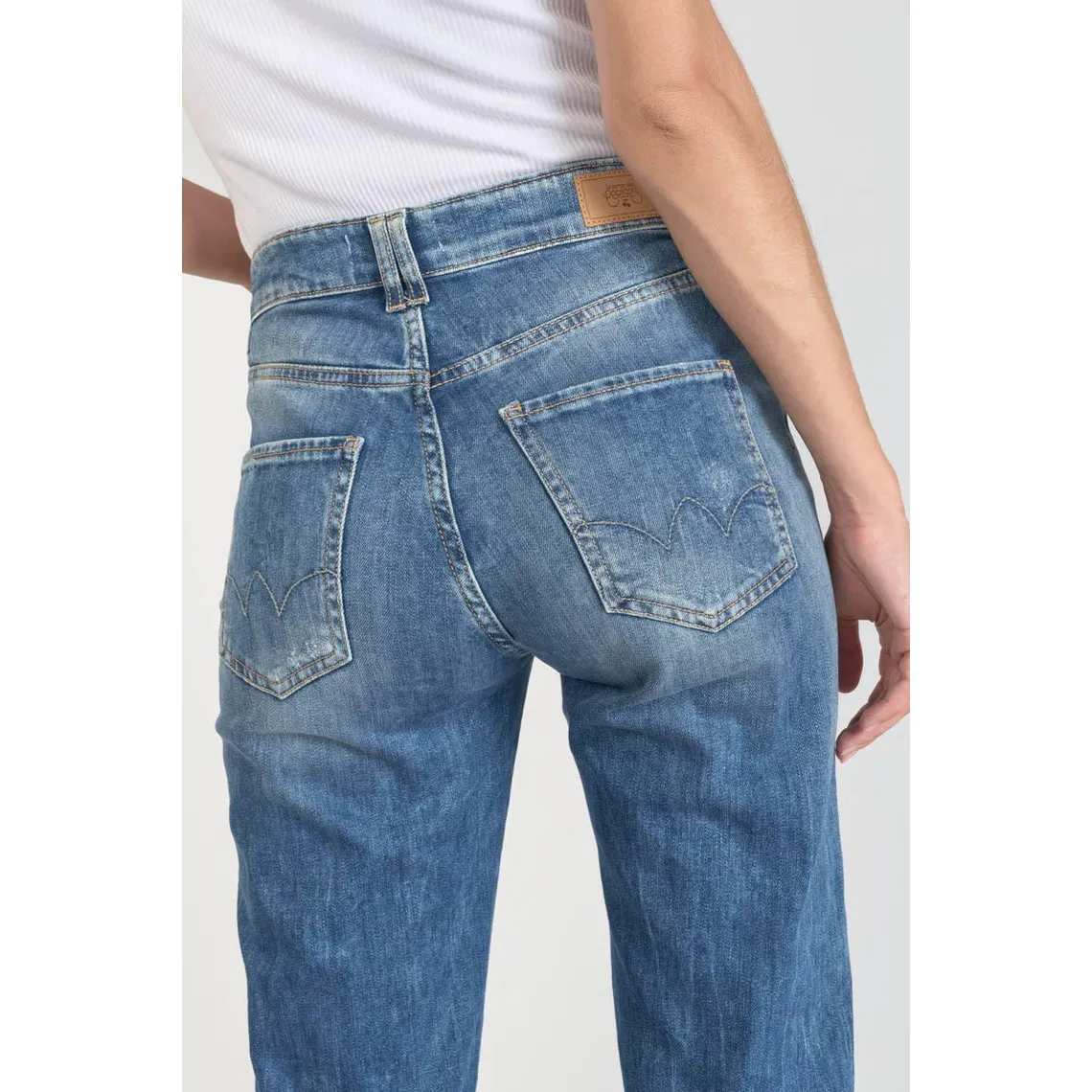 Jeans  400/19 mom taille haute, longueur 34 en coton Sara | 3 Suisses