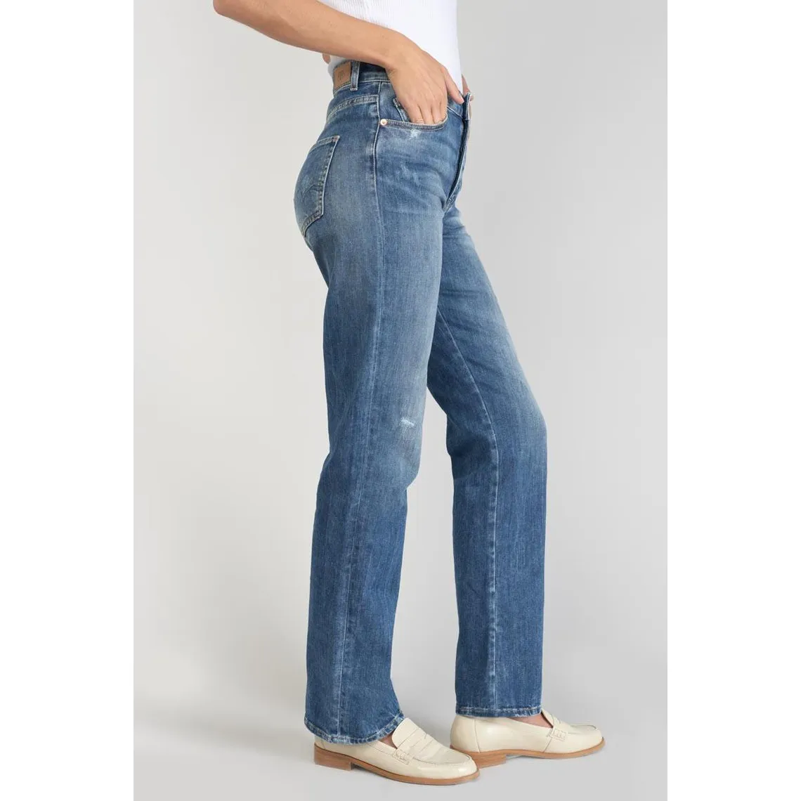 Jeans  400/19 mom taille haute, longueur 34 en coton Sara | 3 Suisses