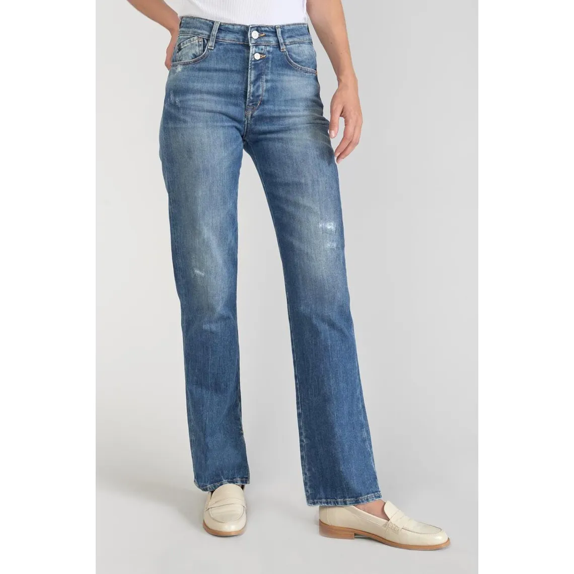 Jeans  400/19 mom taille haute, longueur 34 en coton Sara | 3 Suisses