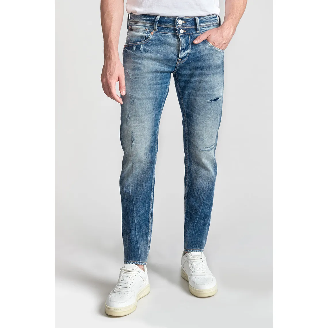 Jeans ajusté stretch Beny 700/11, longueur 34 bleu en coton | 3 Suisses