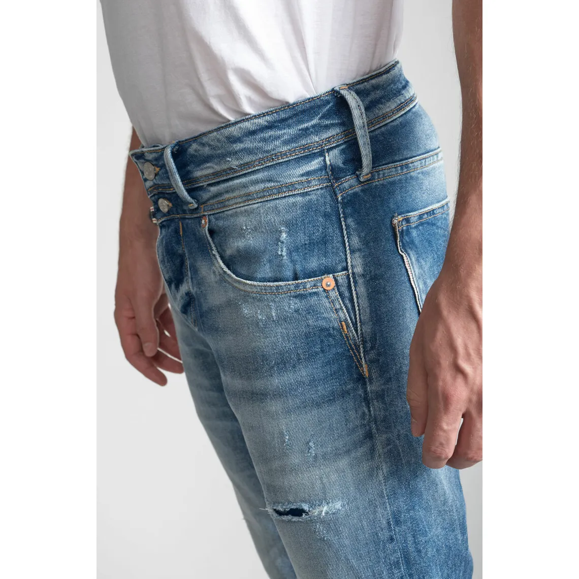 Jeans ajusté stretch Beny 700/11, longueur 34 bleu en coton | 3 Suisses