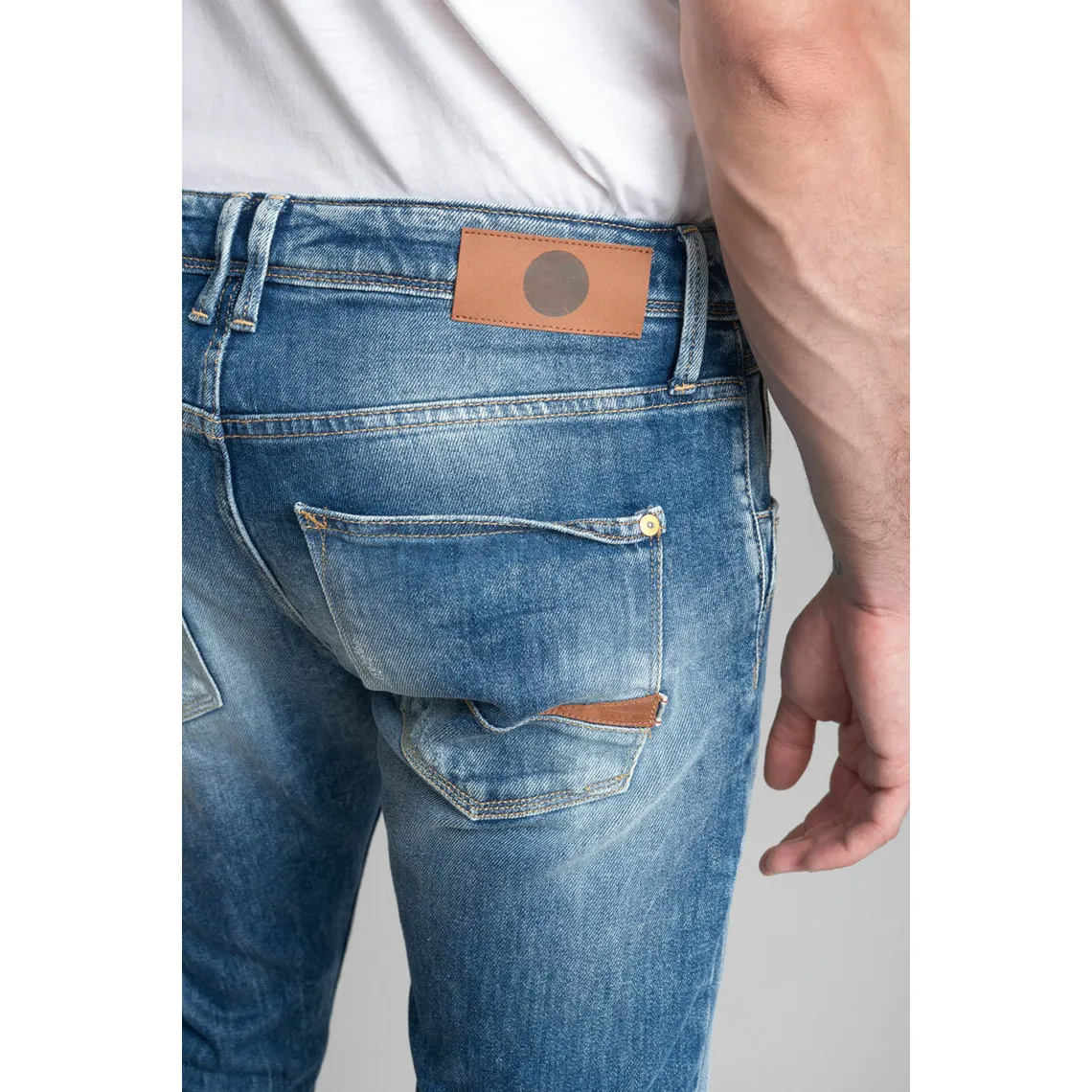 Jeans ajusté stretch Beny 700/11, longueur 34 bleu en coton | 3 Suisses